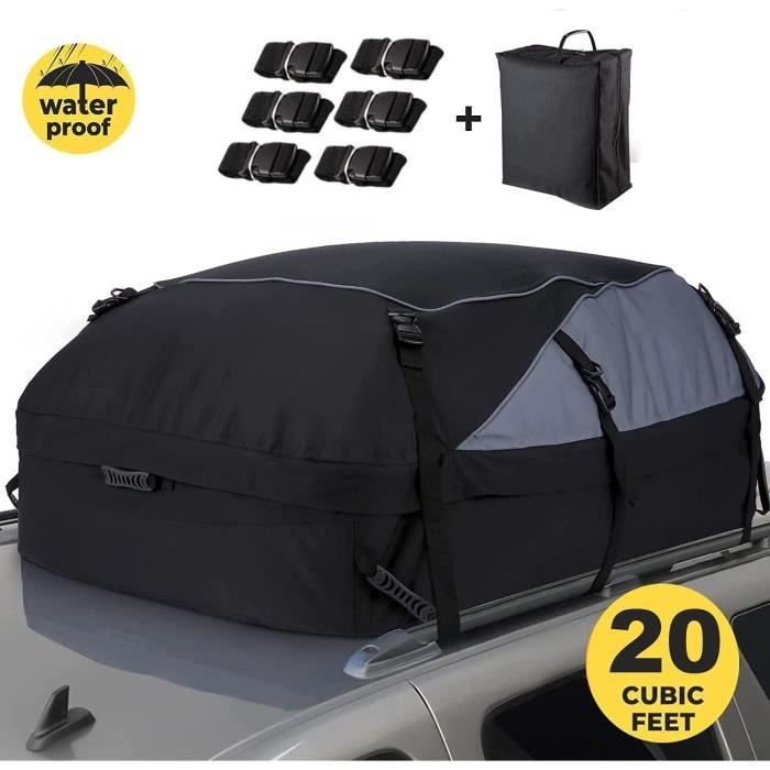Coffre de Toit de véhicule Imperméable Sac de Toit Voiture Noir Coffre de Toit de Voiture pour Voyage 130×100×45cm(580L) Nylon 600D