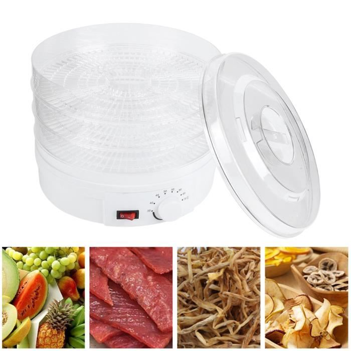 Qiilu Déshydrateur de fruits Mini Séchoir à Aliments Transparent Déshydrateur à 3 Couches de Matières Médicinales aux