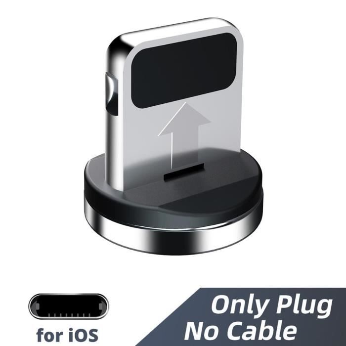 Câble magnétique adaptateur 2 broches chargeur magnétique prise Micro USB Type C embouts pour iPhone ios plug