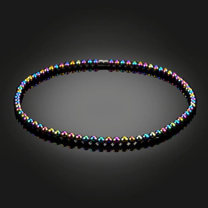 1pc collier d'hématite magnétique avec belles couleurs éblouissantes parfait