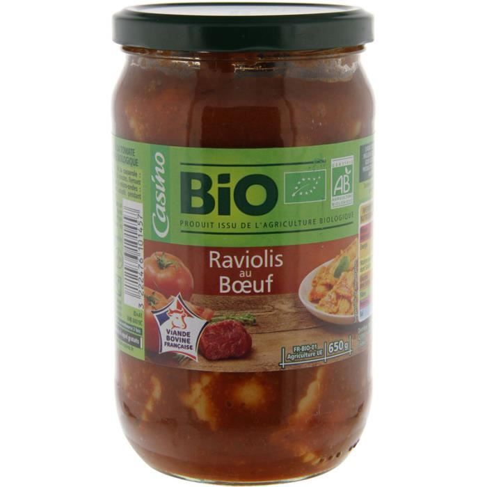 Raviolis au boeuf bio - 650g