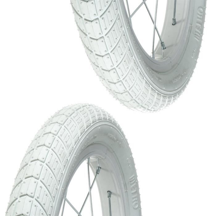 2x Pneu blanc 14 x 2.00- (50-254) lisse ORTEM VENOM vélo enfant junior