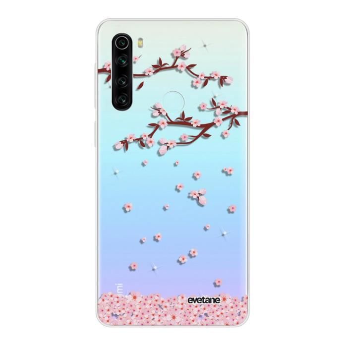 Coque Xiaomi Redmi Note 8 T 360 intégrale transparente Chute De Fleurs Ecriture Tendance Design Evetane