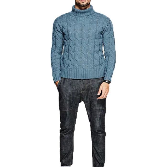 Pull À Manches Longues Col Roulé Chandail Chaud Pour Hommes