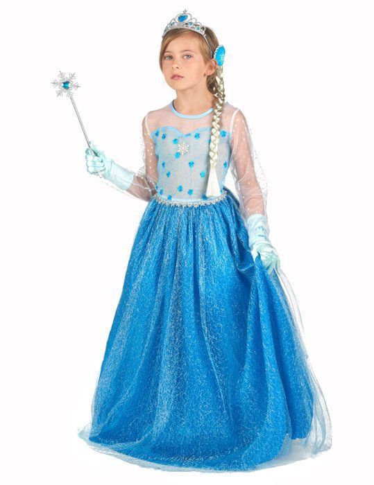 Déguisement et accessoires de princesse des glaces bleue fille - 10 - 12 ans