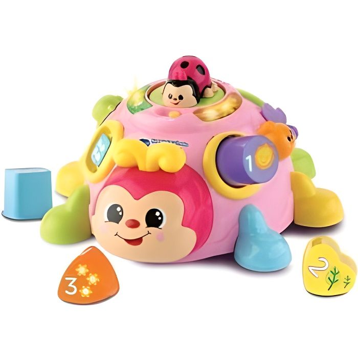 Coccinelle des formes interactive Rose - Boite Trieur de formes bebe - Fille 12-36 mois - Jeu Eveil - Activites premier age