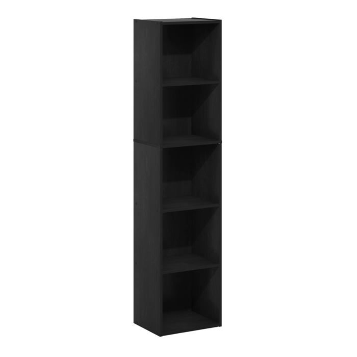Meuble étagère - Furinno - 21048BKW - Bois Noir - 5 niveaux - Design contemporain Meuble étagère - Furinno - 21048BKW - Bois Noir - 5 niveaux - Design contemporain