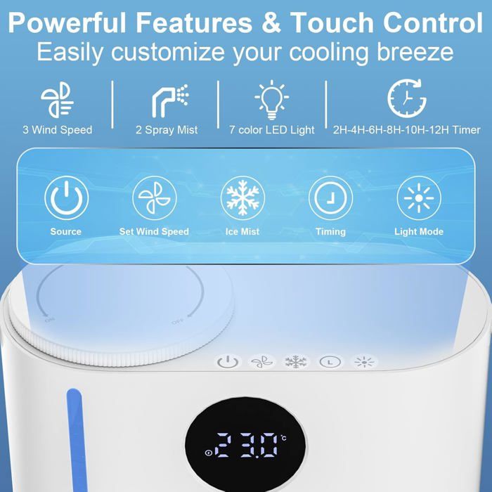 Climatiseur Portable Silencieux 900ML 4 en 1 Refroidisseur dAir USB Mini Air Climatiseur Ventilateur 3 Vitesses - Nobrand