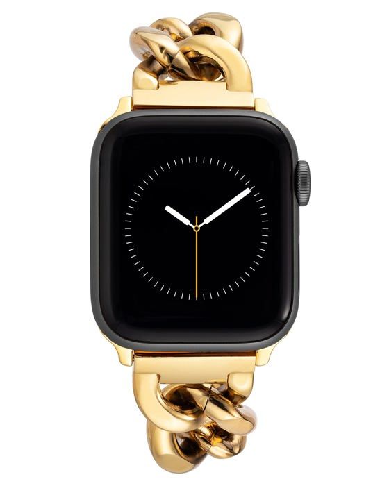 Bracelet Apple Watch - ANNE KLEIN - Fashion Chain 424445 - Or plaqué - Compatible 42/44/45/Ultra 49mm - Ajustable