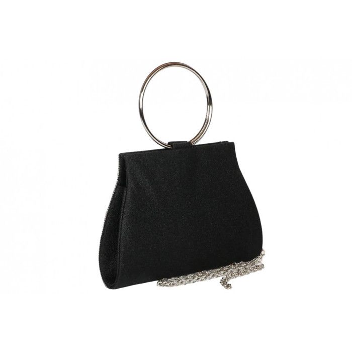 Pochette cérémonie-Nyls Création-Petit Sac de Soiree Noir Strass Pochette femme Mariage Paillettes Brydia - Noir