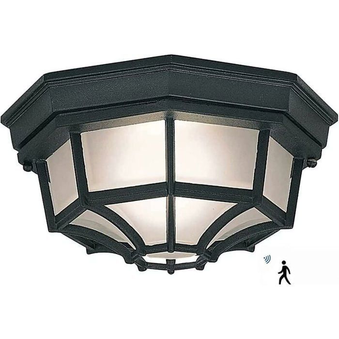 Plafonnier dextérieur LED 12 W applique murale dextérieur métal/verre classique noir éclairage extérieur