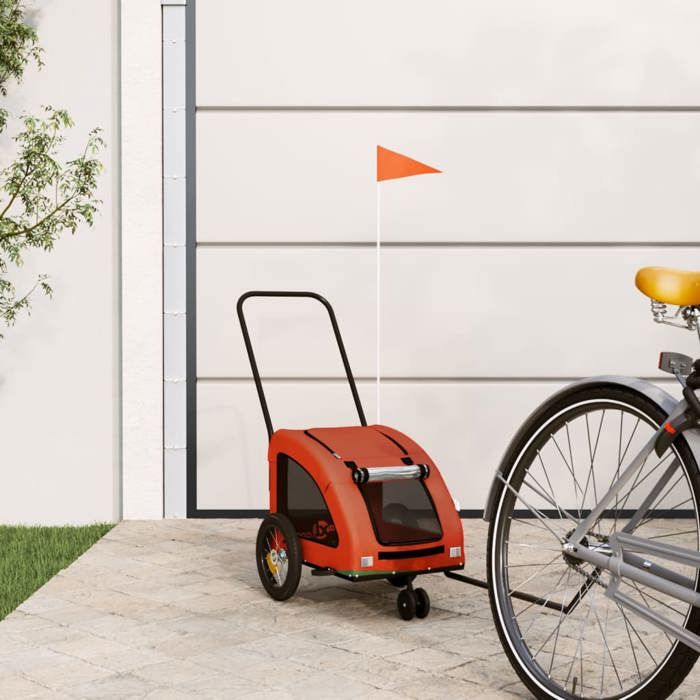 Remorque Vélo Animaux De Compagnie vidaXL – Tissu Oxford PVC, Charge Max 45 kg