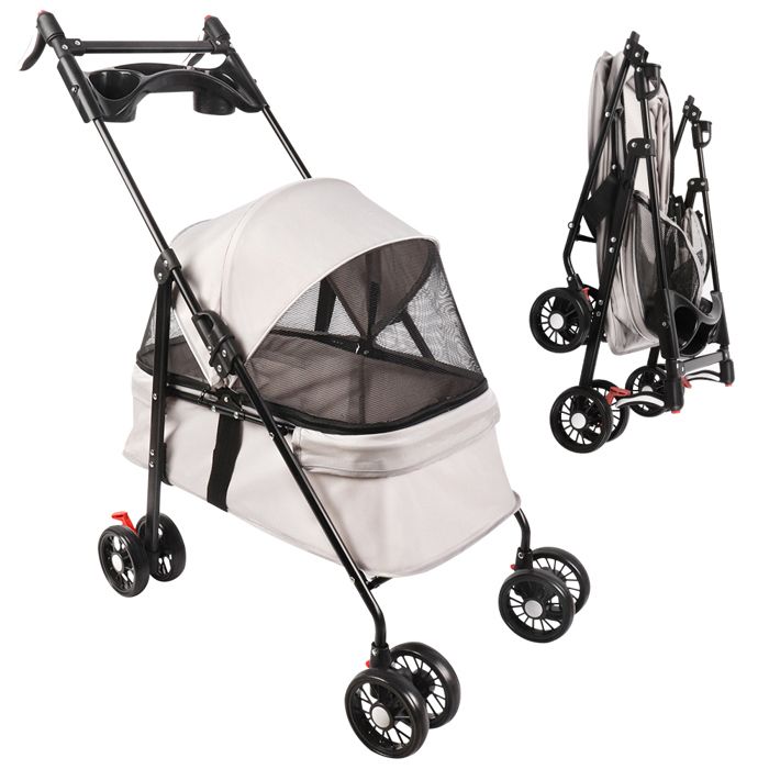 Comparer les prix de JEOBEST Poussette pour Chien Pliable jusqu'à 30kg - Véhicule Léger Compact pour Transport Sécurité, Promenade Voyage