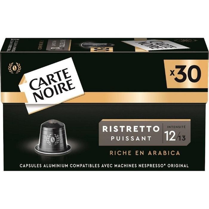 CARTE NOIRE Capsules de caf&eacute;  ristretto n&deg; 12 - bo&icirc;te de 30 - 