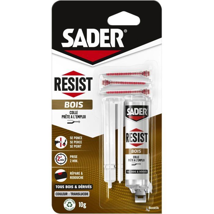 Colle Epoxy Sader Flex Resist Bi-composant 10g – Transparent, Tous Matériaux, Rapide