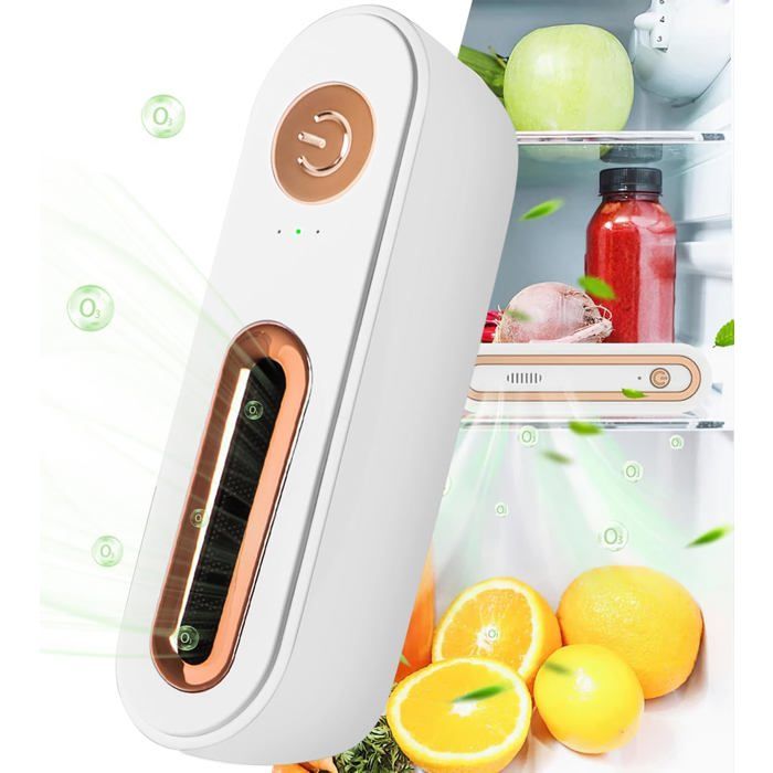®RisingFF Désodorisant et assainisseur dair pour réfrigérateur [4 en 1] Désodorisant et assainisseur dair rechargeable