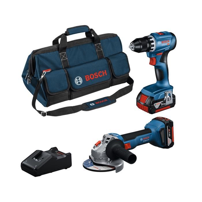 Combo Kit 2 outils 18 V GSR + GWS + 2x40 Ah + GAL Professional