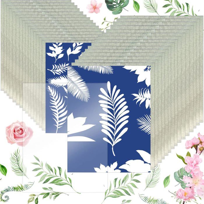 Tyatocepy 60-delige cyanotype-papier-zonnedrukpapierset, onderdelen, A5, gevoelig natuurlijk tekenpapier, zongeactiveerd kunstdrukpapier