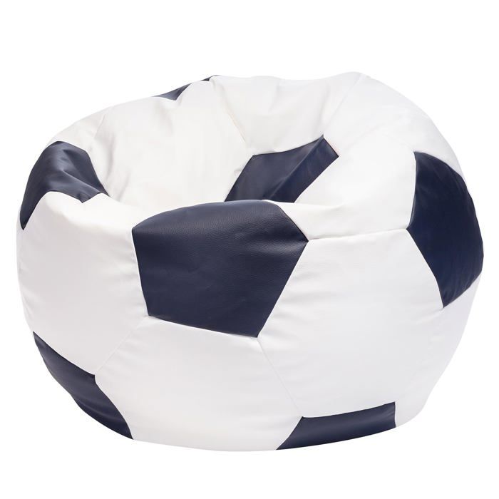 Football Pouf XL en Simili Cuir Pouf Fauteuil Gaming Enfant 105x80cm Bleu - Ecopuf