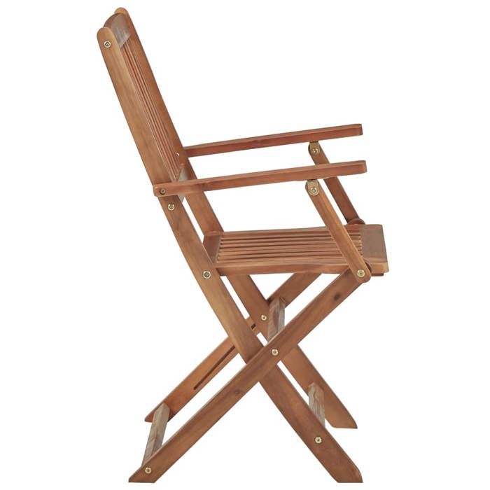 Chaises pliables dextérieur - WIENS - Lot de 2 - Bois dacacia massif - 54x57x91 cm - Pliantes - Brun