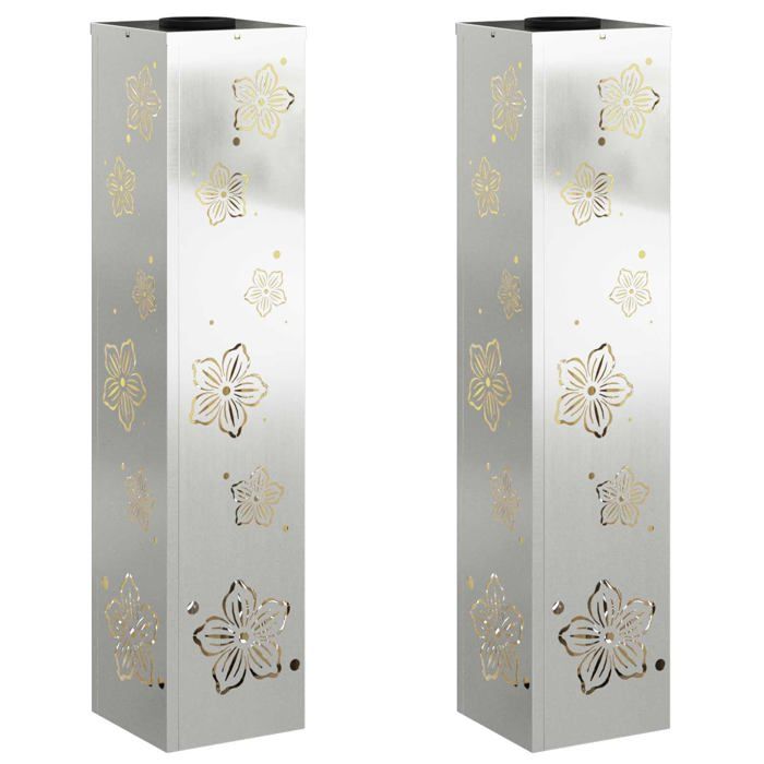 Lumière de chemin LED solaire vidaXL Galvanisé 18x18x80 cm chaud Éclairage extérieur Autoportant - vue 3