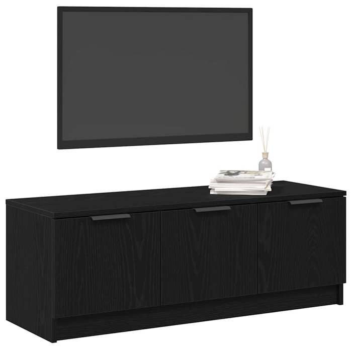 Printemps 2026 SoldesArmoire TV/TABLE TV - Noir - NEUF - Meuble TV Chêne noir 102x35x365 cm Bois dingénierie 2_615307