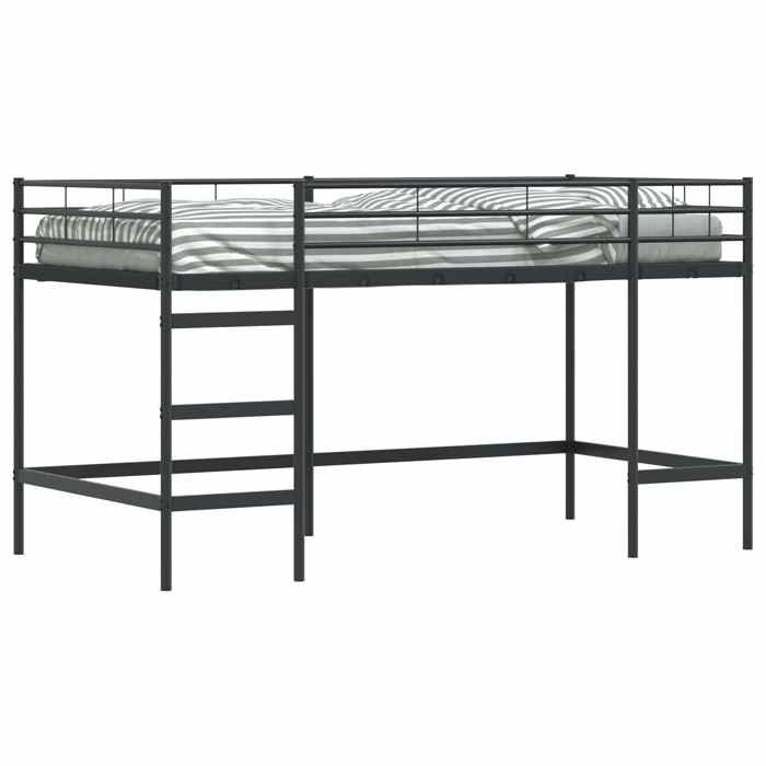[8886924]Lit jeune/Adulte - Contemporain lit enfants lit simple Lit mezzanine pour enfants Noir 90x200 cmPoids:24.2 Kg