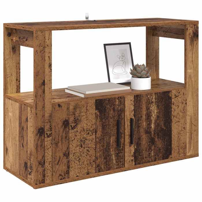 Buffet bahut - vidaXL - bois dingénierie - bois ancien - 2 portes - avec poignées - 80 x 30 x 60 cm 97bwq50o