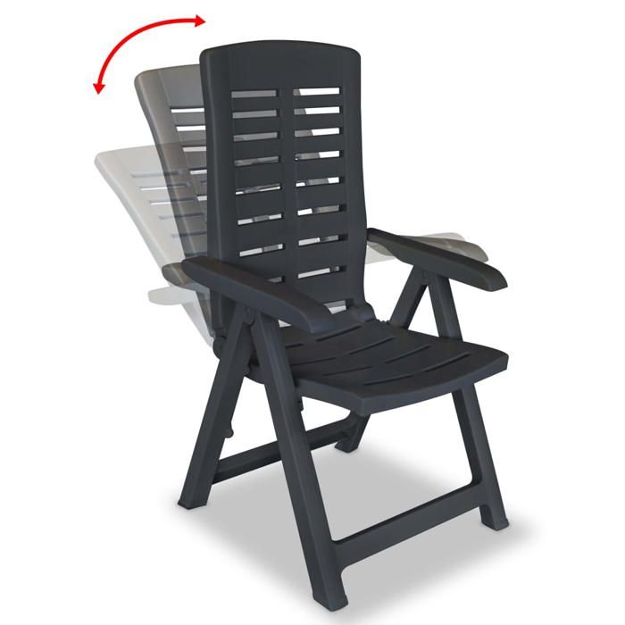 Mobilier de bistro 3 pcs Plastique Anthracite_2 ans garantie_18945 Mobilier de bistro 3 pcs Plastique Anthracite_2 ans garantie_18945