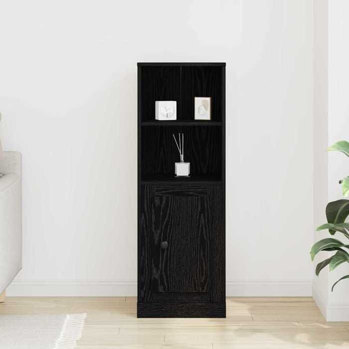 Noir Commode Salon CHIC Highboard Armoire haute Chêne noir 36x355x1035 cm Bois dingénierie N17337