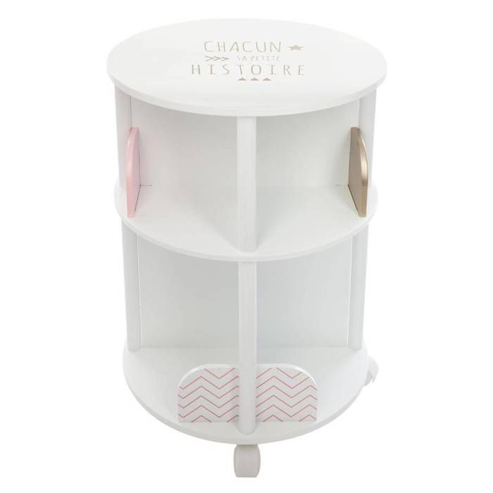Bibliothèque enfant ronde rose H59cm - Atmosphera Créateur dintérieur