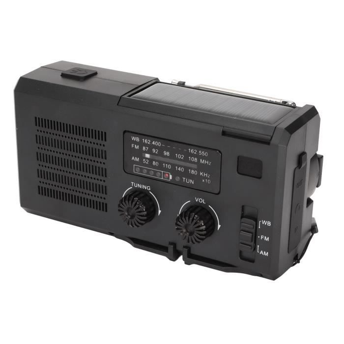 Radio Portable d'urgence Météo avec Batterie de 2.000mAh Batterie