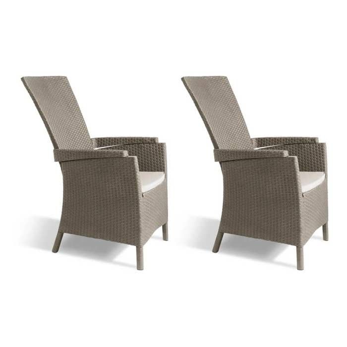 keter chaises de jardin inclinables vermont lot de 2 cappuccino 276217