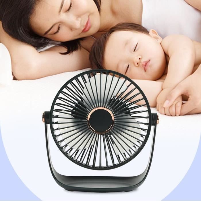 LULUWA Mini Ventilateur De Bureau USB Silencieux - 3 Vitesses, Rotation 360° Réglable, Portable Et Puissant Pour Un Confort Quotidien