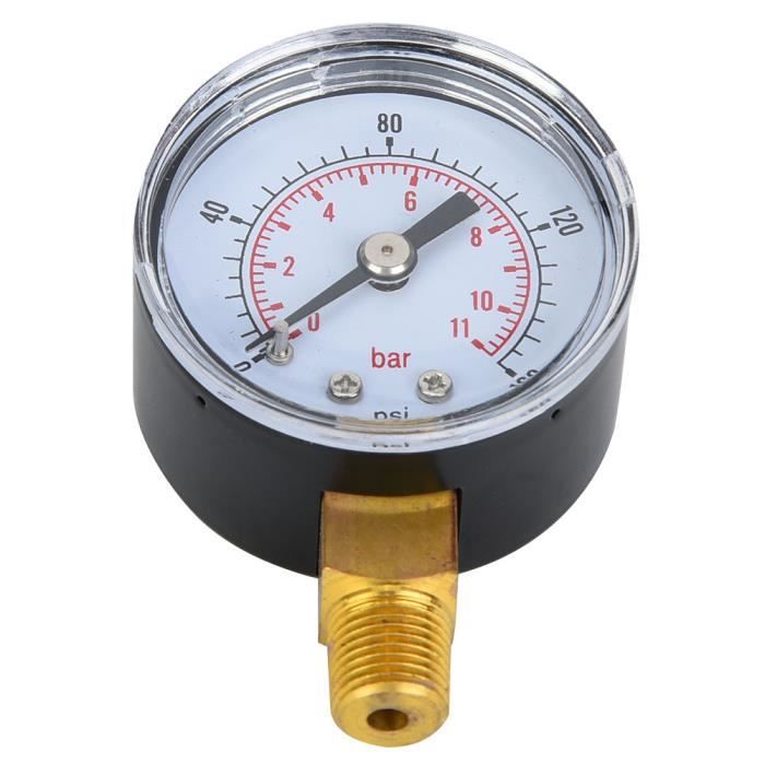 FTVOGUE Jauge à Vide Laiton 1/8 BSPT -30-0 Psi 50mm - Eau Air Gaz