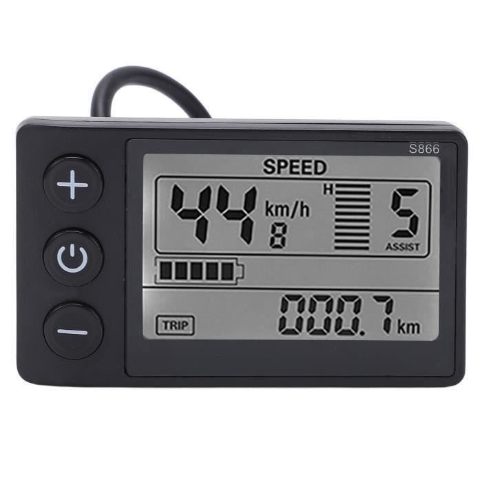 Electric Bike LCD Display, Electric Bike LCD Display Meter ABS 24V 36V 48V for 22.2mm/0.9in Handlebar sport velo En Stock HJ0 60299