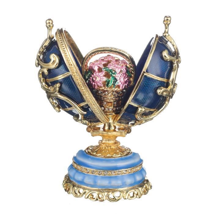 Huevo Al Estilo Fabergé Caja De Joya Con Leones Y Corona Del Emperador 75 Cm Verde~p105766055