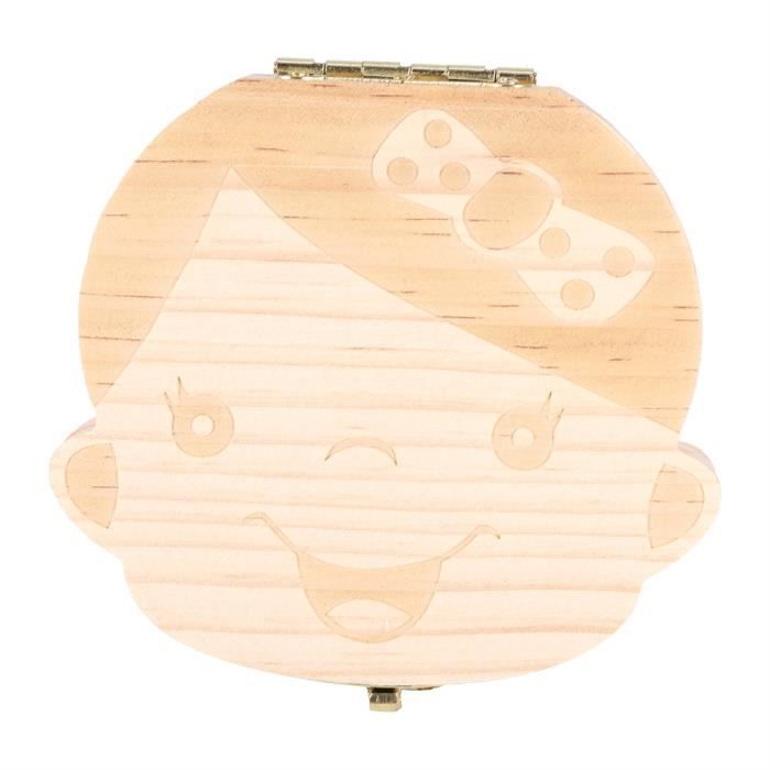 Boîte à Dents De Lait Sivzumo Bois 6x6cm - Souvenir Enfant Garçon Fille | Cadeau Anniversaire