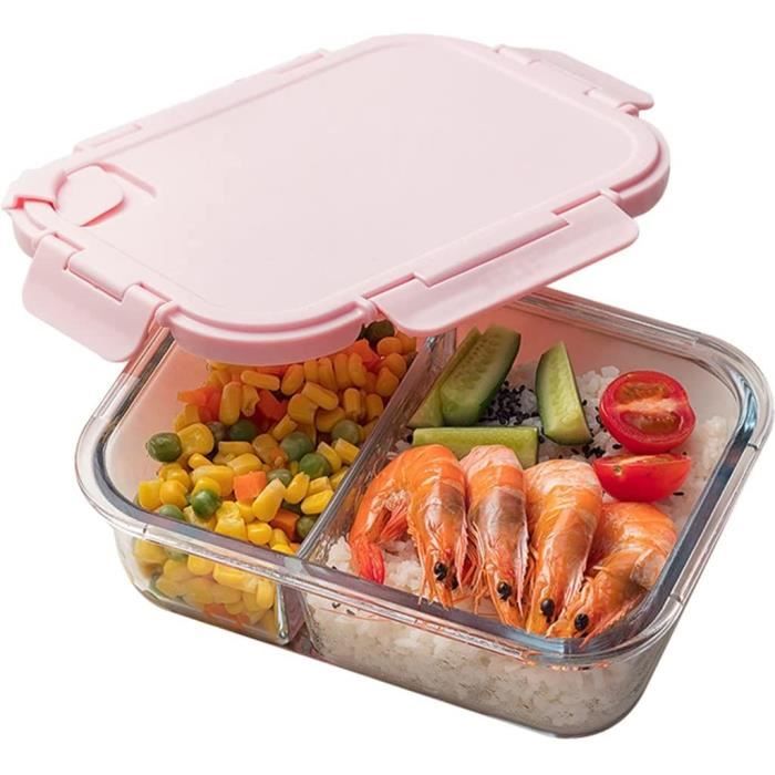 Boite Repas en Verre chauffante au Micro-Ondes, Lunch Box Portable 2-3  Compartiments, Récipient Alimentaire de Grande capacité (Colo - Cdiscount  Maison