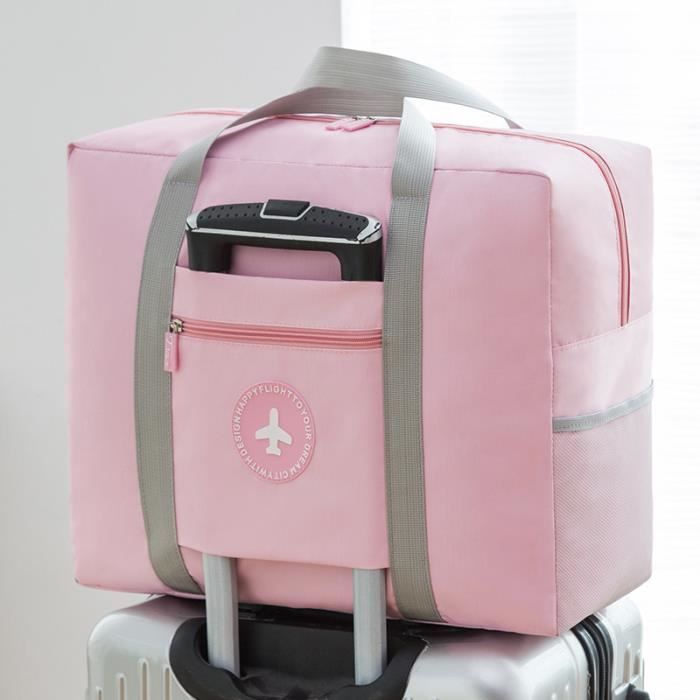 VALISE PLIABLE ,VOYAGE ET RANGEMENT JOUET GRIS ROSE