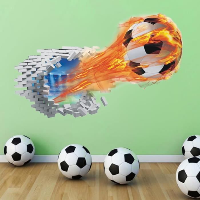 Stickers Muraux 3D Football, 3D Sticker Mural Football Stickers Muraux Poster Du Stade Chambre D
