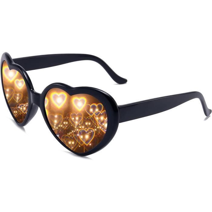 Lunettes De Soleil Pixélisées – Cœur, Love, Femme, UV400, Juicy Orange