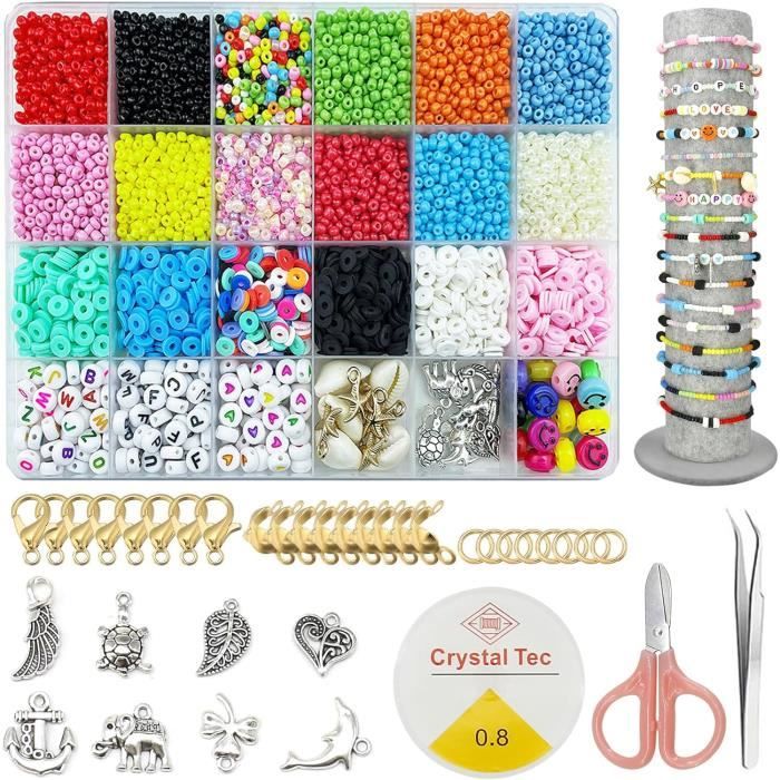 Assortiment de 99 perles lettres Cube pour bracelets & bijoux DIY 5 mm