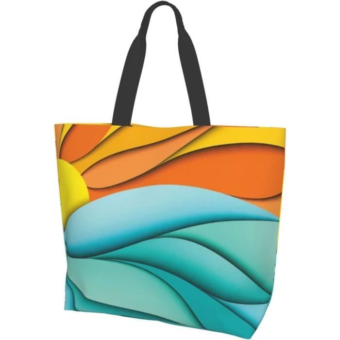 Sac Shopping Réutilisable Tortue - Tote En Coton, Conçu à La Main, Motif Mandala