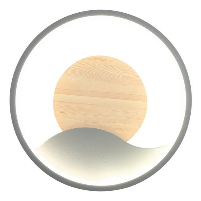 LED applique murale intérieure bois applique murale 18w blanc rond applique murale acrylique spot lumière chaude