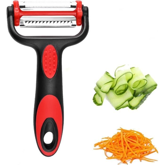 Julian Y Éplucheur De Légumes En Acier Inoxydable Avec Manche Antidérapant Pour Pommes De Terre Et Carottes Doré Plat