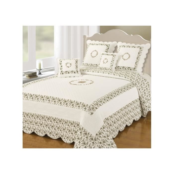 DRAP DE LIT vintage, brodé, ajouré, broderie blanc sur