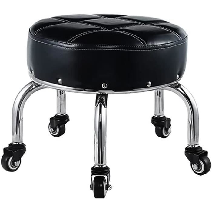 WEYE-Petit Tabouret avec roulettes Rembourrage Épaisseur 8cm,Banc Rond ...