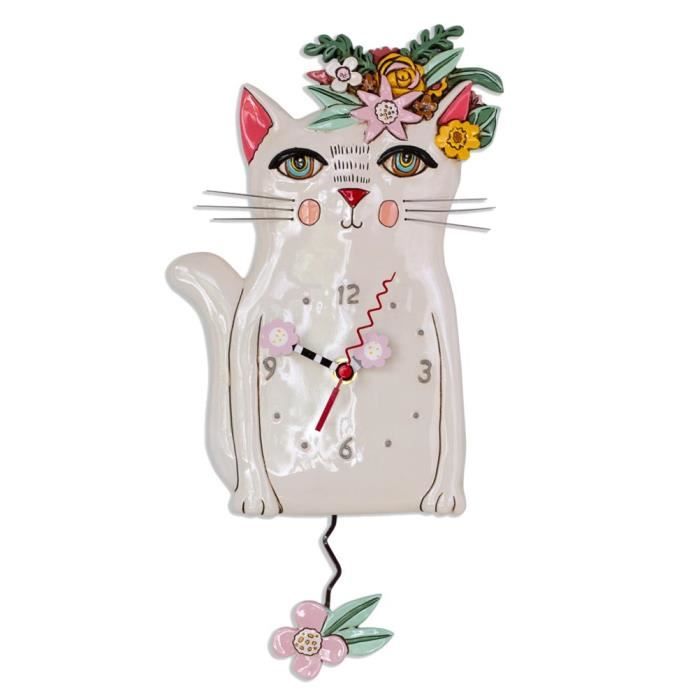 Pendule Murale Moderne en Forme de Chat et de Souris • Ma