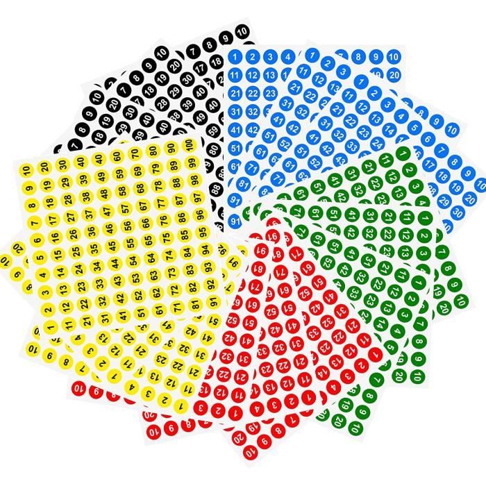 Autocollants Numérotés Diamant Painting – 12 Feuilles, Formes Cœur/carré/rond | Organisation Perles, étiquettes Colorées Vinyle